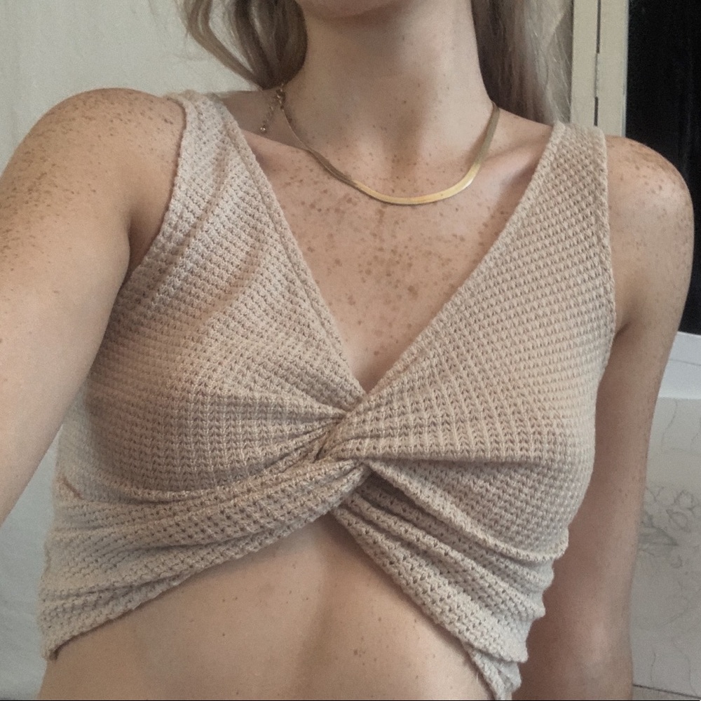 TAN KNIT KNOT TANK